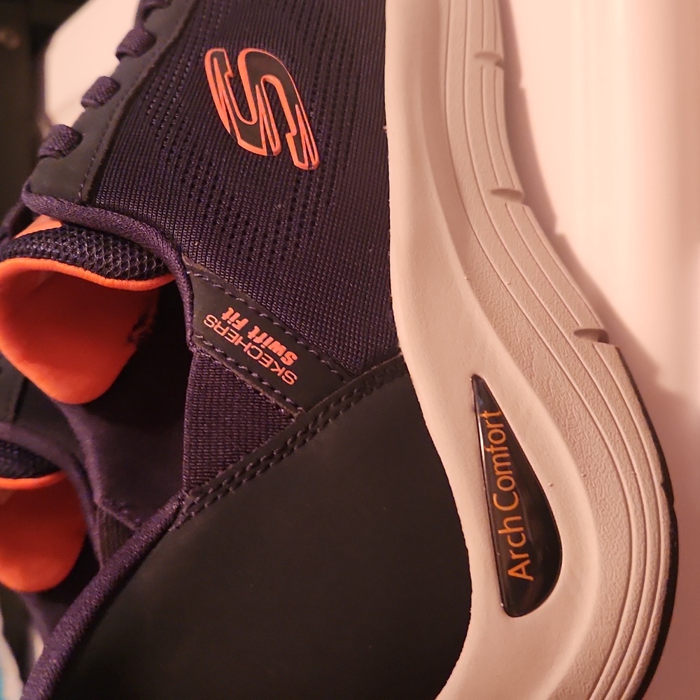 Skechers Men's Navy Athletic Shoes Slip On Size 10 - Picture 5 of 15
